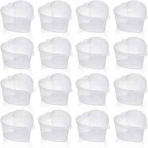 Disposable Plastic Cups with Leak-Proof Lids and Heart-Shaped Souffle, Jello, Condiment Containers - 100 Sets, 1.5 oz Each