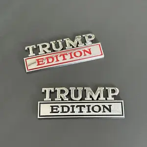 Trump Edition Emblem Car Metal Badge 3D Decal Sticker Fit for F150 F250 F350 Silverdo 1500 2500 Sierra GMC Chevy Car Truck SUV (Silver Black), CR2TP, Decals For Truck tiktokshopspringglowup Vehicle Exterior Decoration