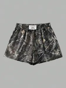 Women's Plain & Camo Print Knitted Shorts, Casual Comfy Breathable Loose Shorts for Summer, Ladies Bottoms for Daily Wear