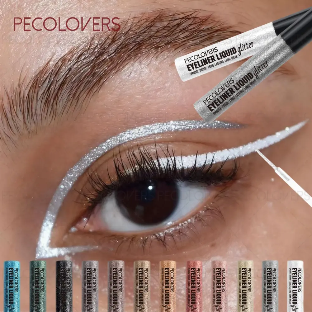 12pcs/set Liquid Bright-Colored Eye Shadow, Shimmery Eyeshadow and Eyeliner - Waterproof and Long-lasting, Ultra-fine Tip, Silky Smooth, Suitable for Christmas Gifts, Create A Variety of Beautiful Eye Makeup Looks