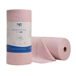 NT Dreams 12'' x 12'' x 75 pcs/roll 2 Rolls Extra Large Cleaning Cloth Set Reusable Washable Super Absorbent Non-Woven Towels for Kitchen Bathroom Floor Cleaning Eco-Friendly Paper Towel Alternative Hand Household Microfiber Garage