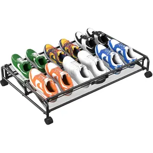 Under Bed Shoe Storage Organizer, Rolling Under Bed Storage Containers with Wheels, Under Bed Shoe Organizer Drawer Space Saving for bedroom
