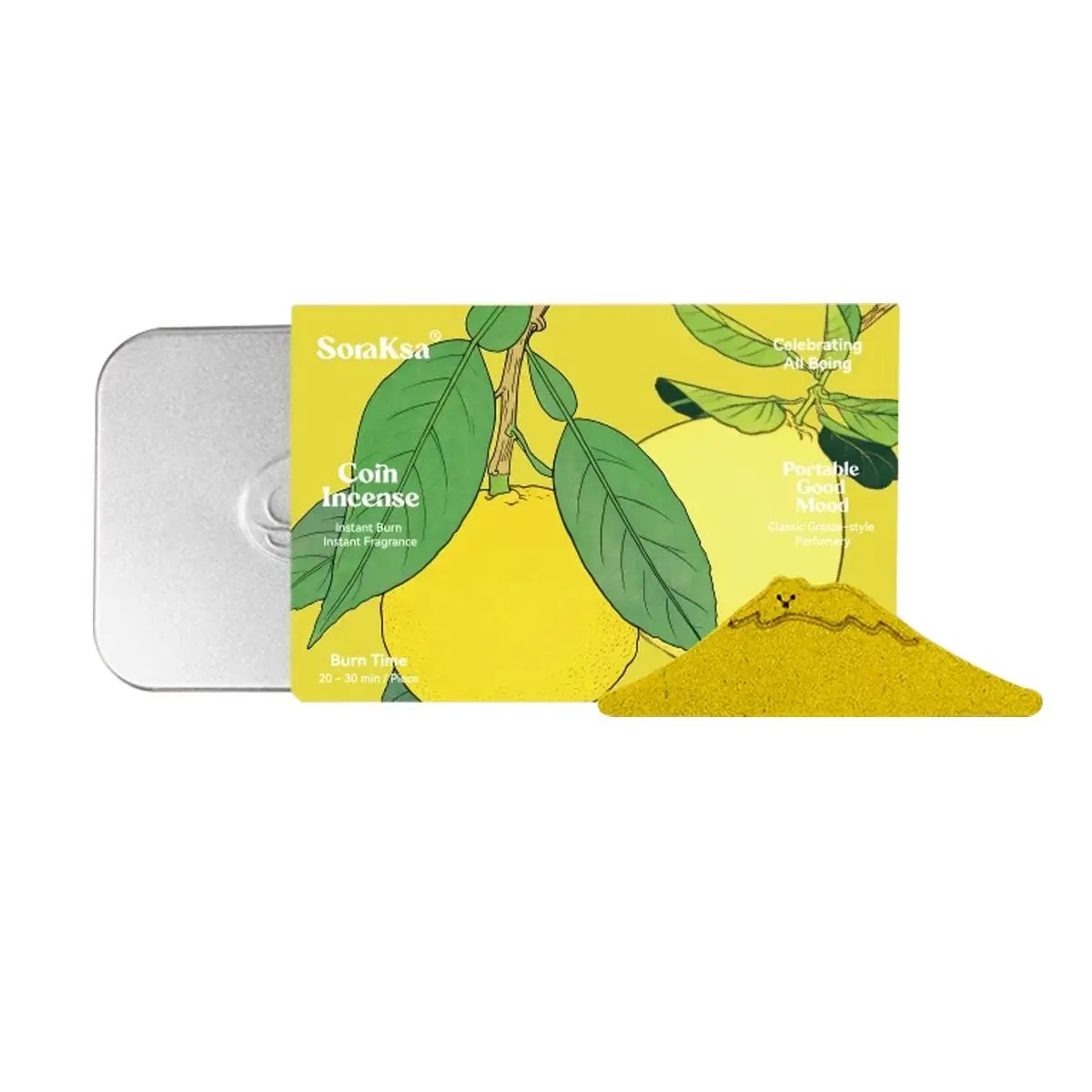SoraKsa "Feast & Carol" Series Biscuit Incense - "Pomelo Mountain Breeze" - 10 Sticks/Box - Indoor Aromatherapy, Relaxing Home Fragrance, Zen Meditation Scent