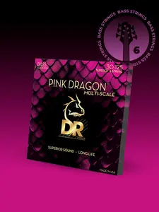 Pink Dragon™ Pink Coated Stainless Steel 6-String Bass Set