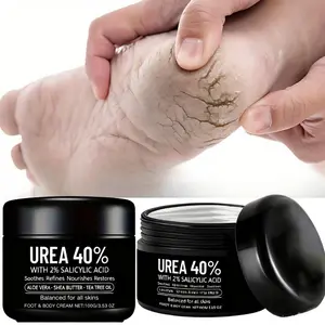1pc 40% Urea Foot Cream for Cracked Heel - with Tea Tree Oil, Hyaluronic Acid & Shea Butter - Intense Moisturizer, Dead Skin Remover, Non-Greasy, Hypoallergenic Formula for All Skin Types