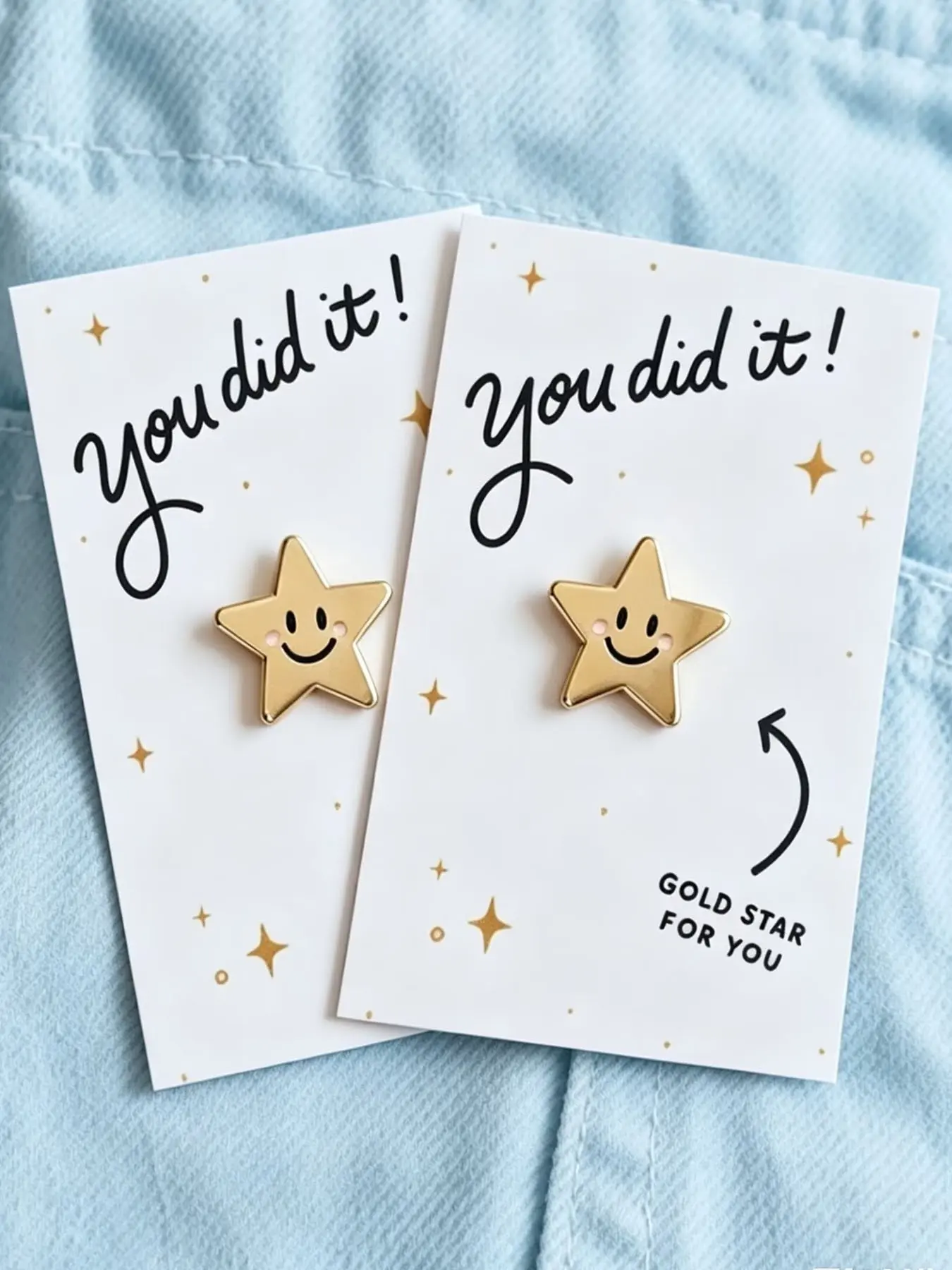 2pcs Five-Pointed Star Brooches and Gold Star Pins are Perfect As Congratulatory Gifts. The Gift Says "You did it!" and Makes You Proud. A Small Surprise, A Cute and Stylish Accessory for Clothes or Bags，Graduation Season Thank You Gifts