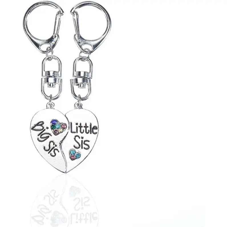Matching Keychains for Big Sis Little Sis Gifts for Sister Birthday Gifts from Sister Keychains for 2, Christmas Gift for Sister Puzzle Keychain for Big Sis Lil Sis
