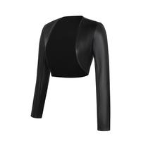 Crop Leather Jacket & Black