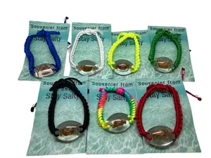 Collectable Crab Bracelet with Insect Resin Pendant Adjustable Braided Cord