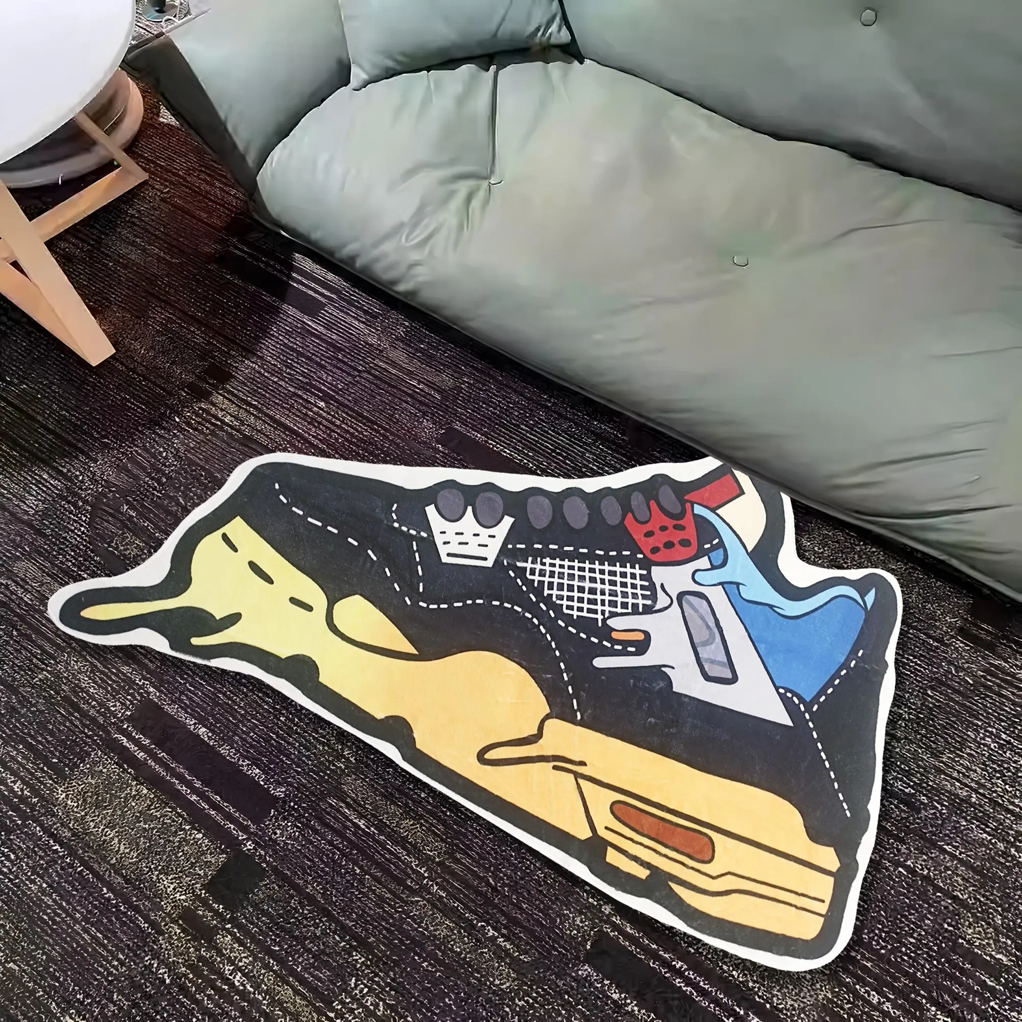 Creative Cartoon Sneakers Shape Design Rug, 1 Count Non-slip Soft Area Rug, Decorative Carpet for Home Living Room Bedroom Study Room, Washable Soft Rug Non Slip Rugs