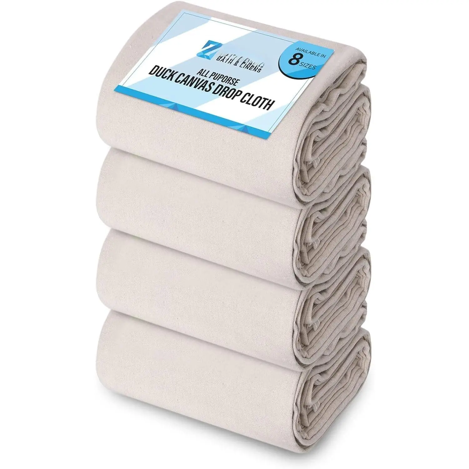 Canvas Drop Cloth for Painting (Size 6'x9'  Pack of 4) Painters Drop Cloth for Painting, Furniture & Floor Protection  Purpose Thick Canvas tarp with Double Stitched Edges