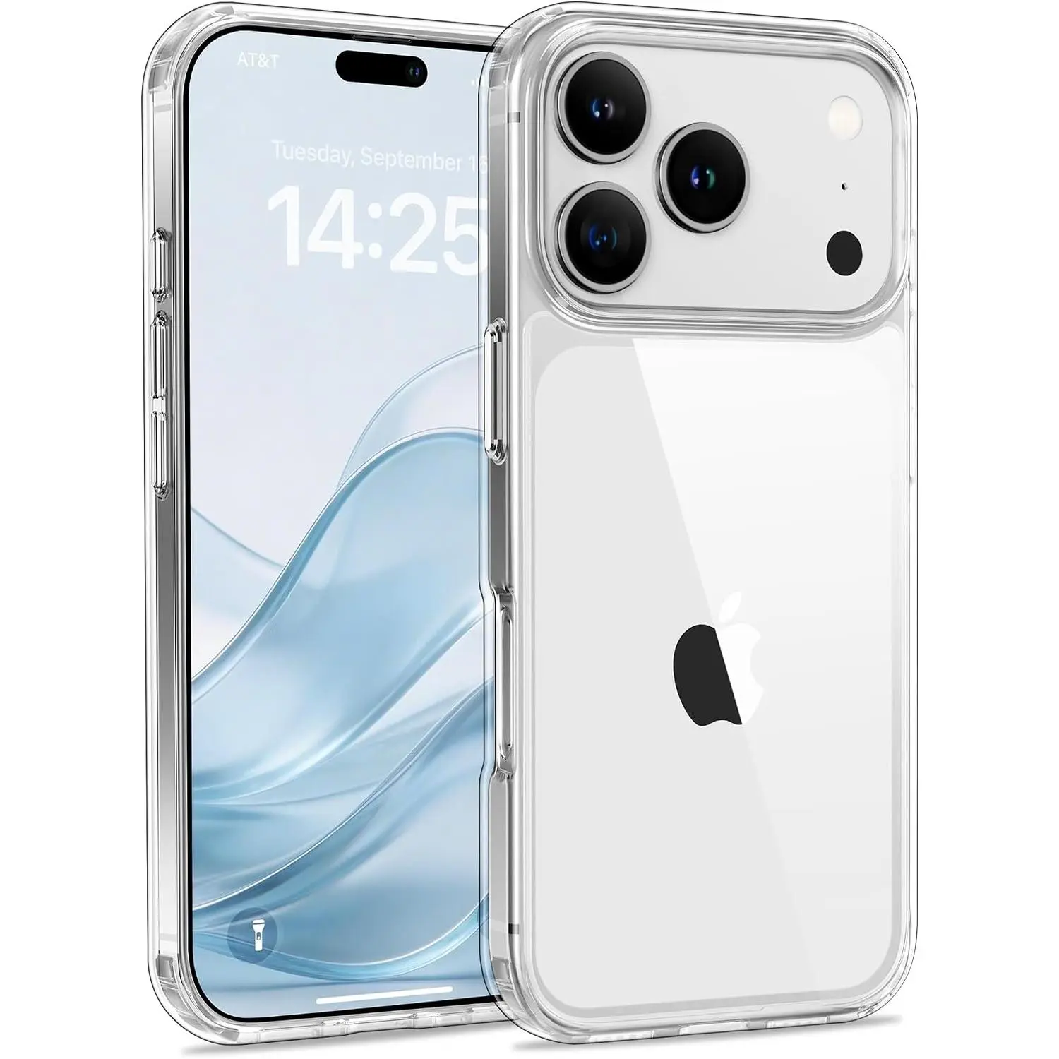 Case for iPhone 17 Pro Max, Anti-Yellowing, Crystal Clear Back, Shockproof & Military‑Grade Drop Protection - Transparent