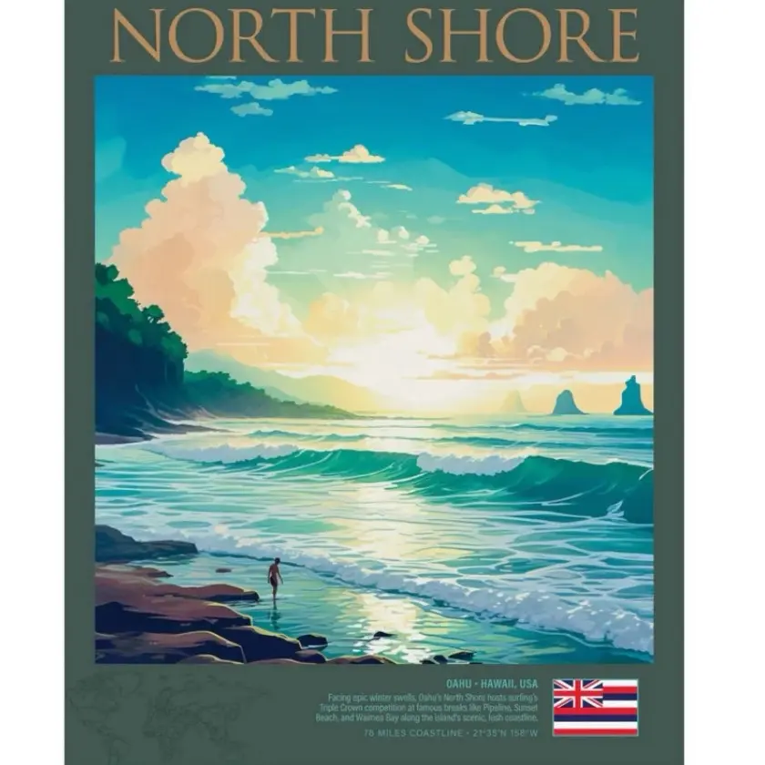 North Shore (Hawaii) Poster - Classic Travel Wall Decor