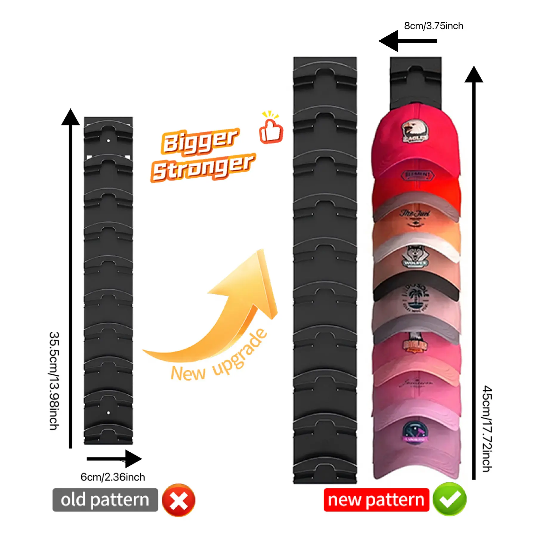 (2-Pack)gifts for boyfriend,Father's Day gift,Multi-layer Baseball Cap Organizer , Punch-Free Hat Rack,Door/Closet Hat Hanging Display Rack,Wall Mount Hat Rack with Strong Adhesive,Multi-layer Hat Storage Display Rack,Wall-Mounted,Wall decor tiktokshopspr