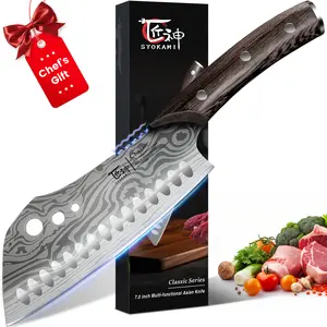 【TikTokShopSpringGlowUp】 SYOKAMI 3-in-1 7" Kitchen Knife with Herb Stripper, Asian Knife Combined with Chef Knife, Santoku, Nakiri, Ideal for All-Around Food Preparation—Slicing, Chopping, Dicing, Mincing, Christmas Mother's Day Gifts
