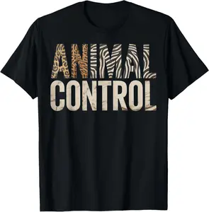 100% Cotton Animal Control Leopard Zebra Print Wildlife Rescue Design T-Shirt