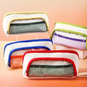 4 large capacity vintage pencil cases, triangular foldable, colour block simple design, large capacity, DIY convenient organiser pencils  stationery