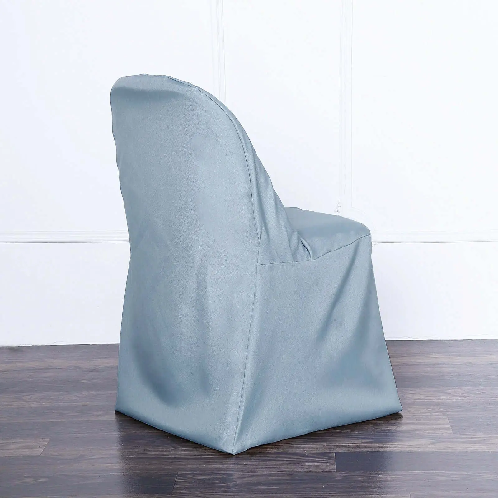 Polyester Folding Chair Cover Dusty Blue - Reusable Stain-Resistant Slipcover
