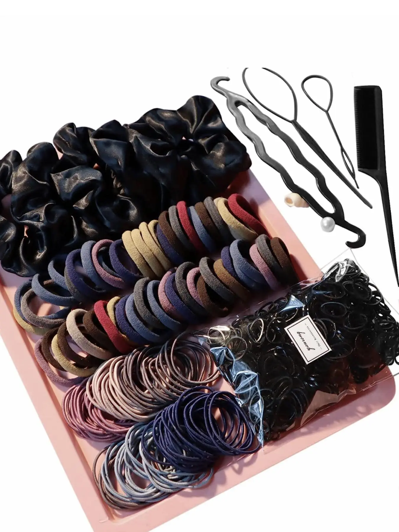 Women's Fashion Hair Accessories, Seamless Ponytail Holders, Variety Hair Scrunchies, Hair Styling Tools