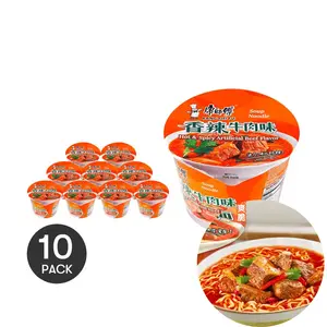 10Packs Master Kong (Kang Shi Fu) Instant Noodles - Spicy Beef Flavor, 108g*10 [Classic Taste]