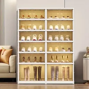 1set Foldable 6-Layer Shoe Storage Box with Free Installation - Large Capacity Organizer for Shoes, Bags, Books, Toys, and Sundries - Perfect for Home, Room, Bedroom, and Living Room