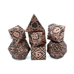 Maze Runner Metal DnD Dice Set: 7-Piece Labyrinth RPG Dice for Dungeons and Dragons in 8 Colors with Durable Metal Construction and Black Velvet Bag