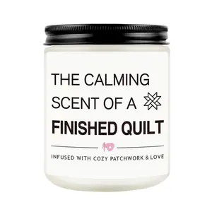 Quilting Candle, Sewing Gifts for Women, Gifts for Quilters, Mom, Grandma, Friends, Seamstress Gift for Sewing Lovers, Thanksgiving Christmas Birthday Gift for Quilter, Tailor, Lavender Candle