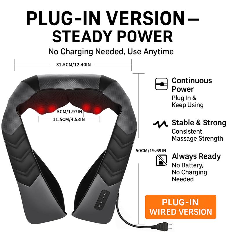 MASGRE 3D Neck & Back Massager with Soothing Heat – Deep Kneading Pillow for Shoulders, Legs, Home, Office & Car Relaxation Gift Adjustable MASGRE 3D Neck & Back Massager with Soothing Heat – Deep Kneading Pillow for Shoulders, Legs, Home, Office & Car Relaxation Gift Adjustable