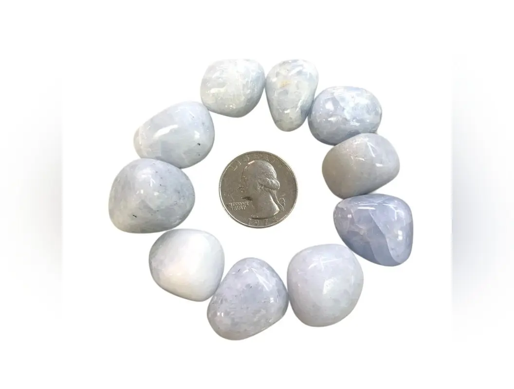 Blue Calcite Tumbled Stone Rare