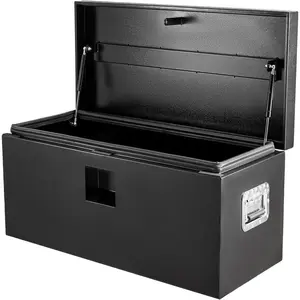 Steel Truck Bed Tool Box, Heavy Duty 30"x 15"x 15" Storage Chest, Anti-Leak, Weatherproof, 110-Degree Safe Lid Storage Box for Truck Bed, RV, Trailer