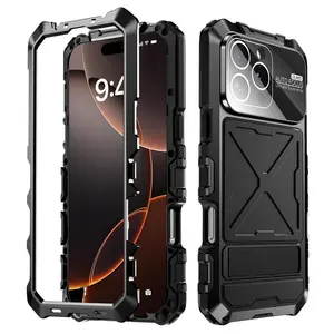 Military Grade Shockproof Case for iPhone 16 Pro Max, Waterproof Outdoor Cover, Full metallic Protective, Air bag Silicone, Anti-Drop Design