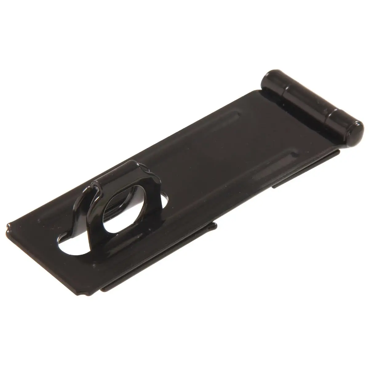 Hillman Group 851425 Carded Black 3.5 in. Safety Hasp Hinges with Steel-Based Metal Safety Device Theft Lock Latches & Bolts for Exterior Use Gates/Cabinets, Metal Latches & Bolts, Safety Device Latches & Bolts