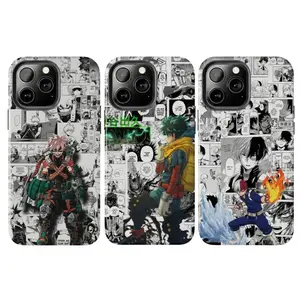 Deku Bakugo Todoroki My Hero Academia Anime Case for iPhone 17-7 Pro Max Plus & Samsung Galaxy S25-S21 Ultra Plus - Izuku Midoriya Katsuki Shoto Manga Panel Phone Cover unisex