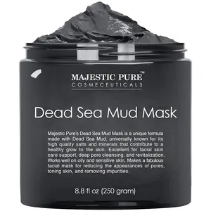 Majestic Pure Dead Sea Mud Mask - Natural Face and Skin Care - Helps Reducing Pores and Appearances of Acne and Blackheads - Soothing, and Nourishing - 8.8 oz