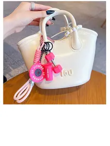 Fitness Themed Keychain Set - Pink Barbell & Dumbbell Keychain with 64g Weight Plate Charm 9.06in Length for Gym Enthusiasts & Casual Users Sport Bottle Charm Mini Trinkets for Women & Men keychain