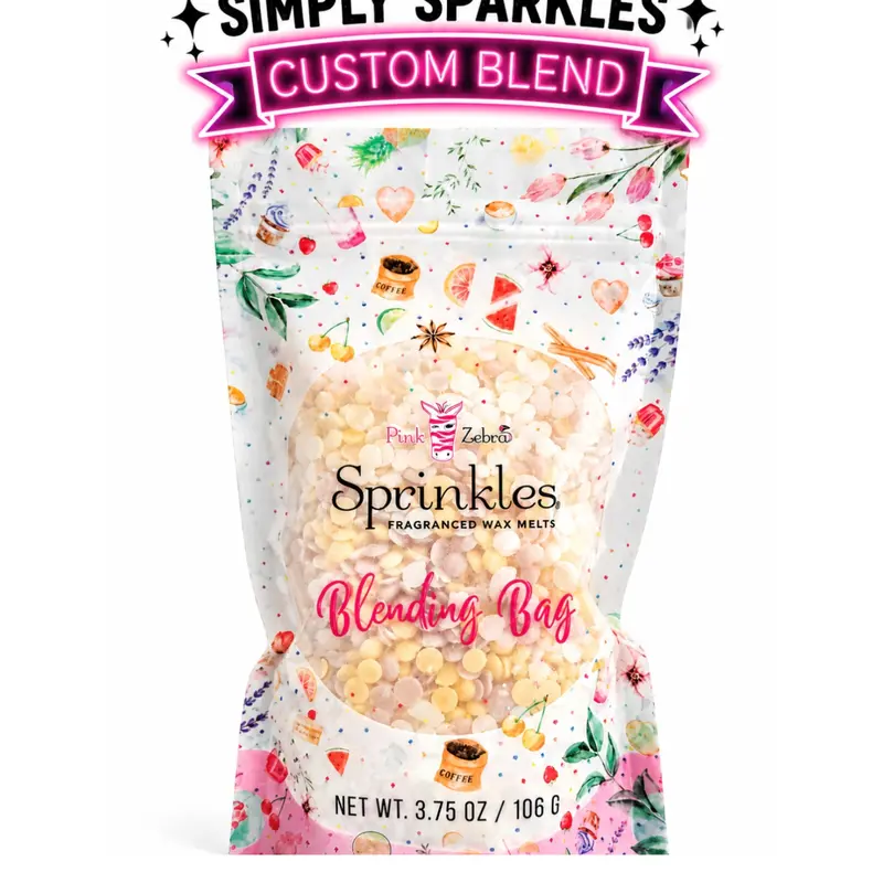 Pink Zebra Wax Melts Custom Blends Sprinkles 3.75 Oz Bag Soft Soy Blend Eco-Friendly & Safe for Home Fragrance Scented
