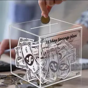 10k smash box acrylic - save 10k in 365 days. Coin Bank Decor Decorative Piggy Ornaments