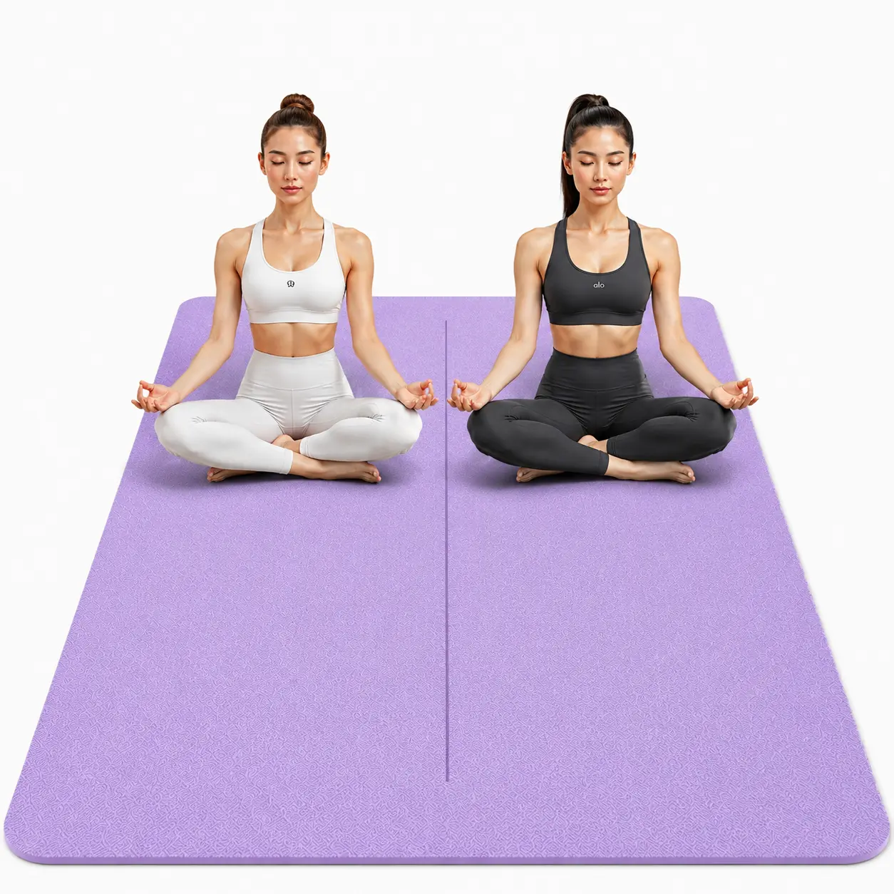 Large Yoga Mat, Various colors Yoga Mat 6x2 ft/6x4 ft with Alignment Lines ,0.4in Thick Yoga Mat, Double-Sized Yoga Mat, Extra-Wide Yoga Mat Fitness Mat,Tear-Resistant,  Thick Non-Slip Yoga Mat Exercise Mat for Home Workouts