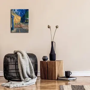 Cafe Terrace at Night Modern Stretched and Framed Giclee Canvas Prints Van Gogh Oil Paintings Reproduction Cityscape Picture on Canvas Wall Art Ready to Hang for Bedroom Home Decor