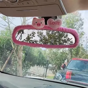 Cute Cartoon Pig Design Car Rearview Mirror Hanging Ornament, Car Interior Decoration, Car Trinkets, Universal Car Interior Accessories for Women & Girls