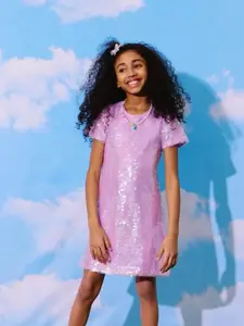 Lavender Sequin Bow Dress