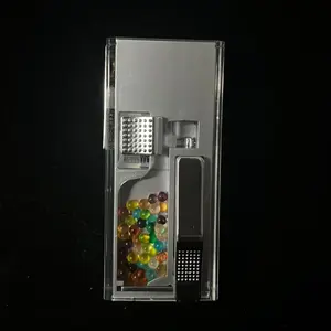 Butane-Free Flavor Bead Injection Device - 1PC Filter Capsule Box with Clear Fruit Flavors, DIY Bead Pusher Accessory, Lightweight & Durable, Suitable for Hiking (Silver)