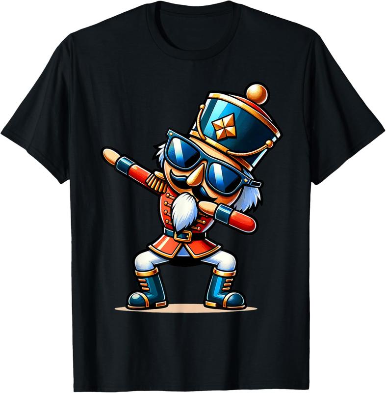 Christmas Nutcracker Dabbing Boys Santa Xmas Funny Unisex T-Shirt Sweatshirt Hoodie Hooded Cotton Menswear Man Classic Short Sleeve Tshirt