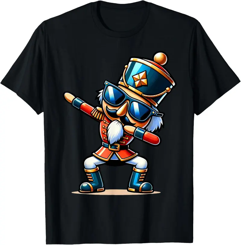 Christmas Nutcracker Dabbing Boys Santa Xmas Funny Unisex T-Shirt Sweatshirt Hoodie Hooded Cotton Menswear Man Classic Short Sleeve Tshirt