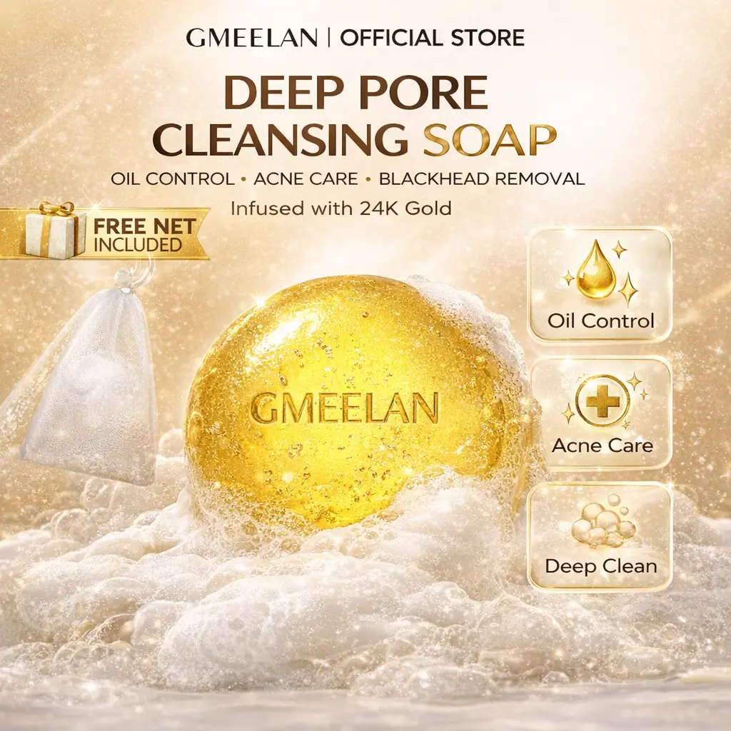 GMEELAN Calendula Gold Essential Oil Soap 100g for Deep Cleansing Gentle Moisturization & Revitalizing Scent Daily Skincare Routine