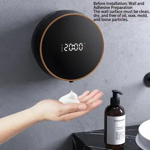 Wall Mounted Automatic Soap Dispenser, 1 Count Rechargeable Touchless Auto Foaming Soap Dispenser, Electric Smart Soap Dispenser for Bathroom Kitchen Restroom