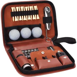 All‑in‑One Premium Golf Gifts Set for Men Women, Golfer Must‑Have Golf Gear Accessories with Hi‑End Case, Rangefinder, Golf Balls, Tees, Brush, Divot Tool, Score Counter & Ball Clamp