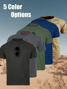Men's Summer Outdoor Tactical Casual Crew Neck T-Shirt Stretchable, breathable, comfortable fabric Quick-dry short-sleeve top Ideal for daily casual wear, outdoor hiking, training, and sports