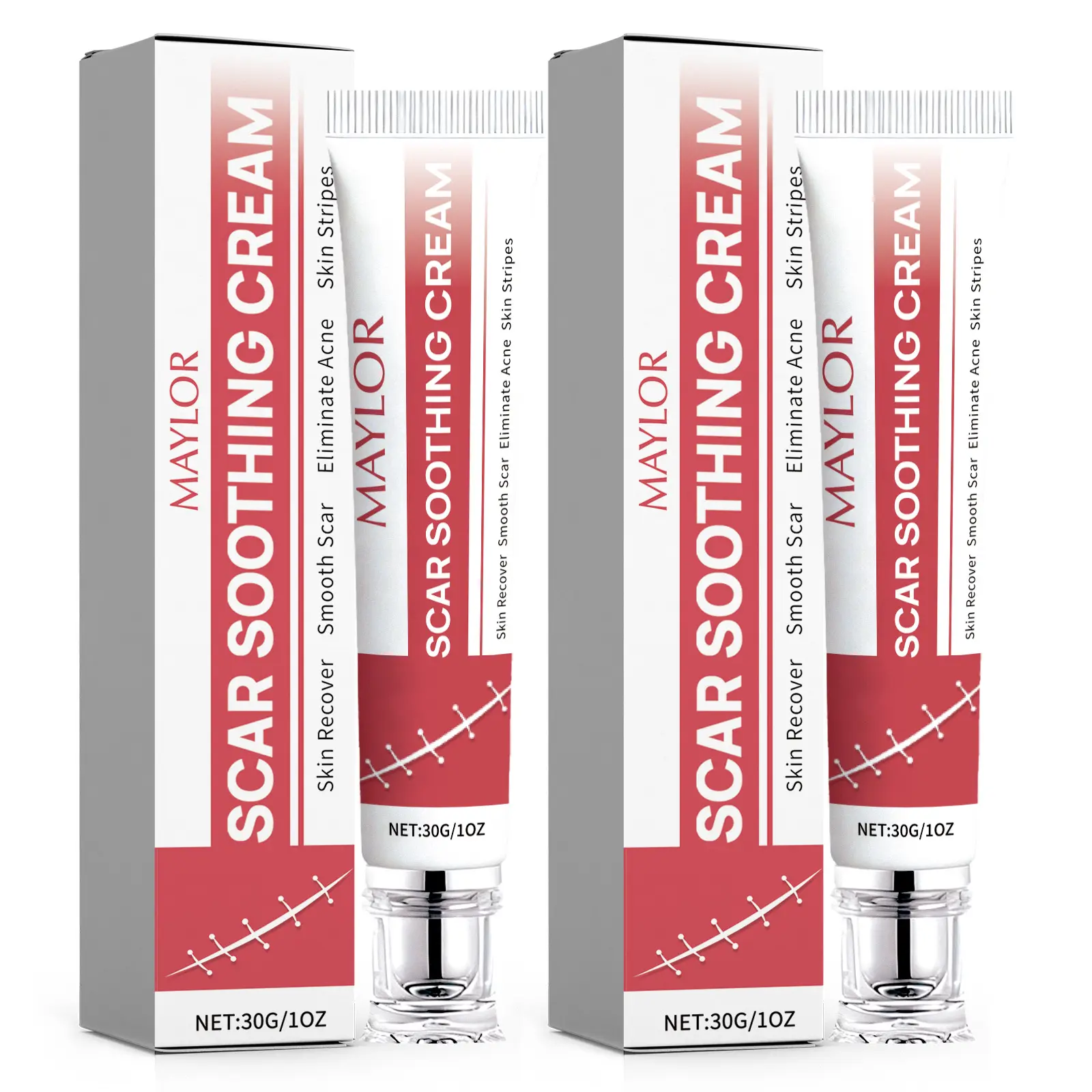 MAYLOR Scar Cream, Professional Scar Removal Gels - Advanced Silicone Scar Removal Cream for Burn, Acne Old Scar Removal Cream for Face & Body, Fades Dark Scars