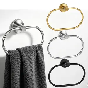 1 Packs Towel Ring for Bathroomr, Bathroom Towel Ring, Stainless Steel Towel Hanger, Bath Towel Rack,Heavy Duty Unique Oval Hand Towel Hanger